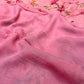 PINK COLOUR FLORAL PRINTED CHIFFON SAREE WITH CHINON BLOUSE - Kothari Sons