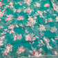 TURQUOISE COLOUR FLORAL PRINTED CHIFFON SAREE WITH CHINON BLOUSE - Kothari Sons
