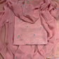 ROSE PINK PURE SILK UNSTITCHED SUIT SET WITH ORGANZA DUPATTA EMBELLISHED WITH SILVER ZARI EMBROIDERED FLAMINGO BIRD MOTIFS
