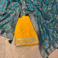 YELLOW COLOUR JEORGETTE UNSTITCHED SUIT WITH GOTA PATTI WORK