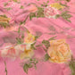 PINK FLORAL PRINTED CHIFFON SAREE WITH CHINON BLOUSE - Kothari Sons