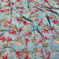 SLY BLUE FLORAL PRINTED CHIFFON SAREE WITH CHINON BLOUSE - Kothari Sons