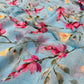 SLY BLUE FLORAL PRINTED CHIFFON SAREE WITH CHINON BLOUSE - Kothari Sons