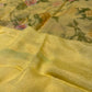 PASTEL YELLOW COLOUR FLORAL PRINTED CHIFFON SAREE WITH CHINON BLOUSE - Kothari Sons