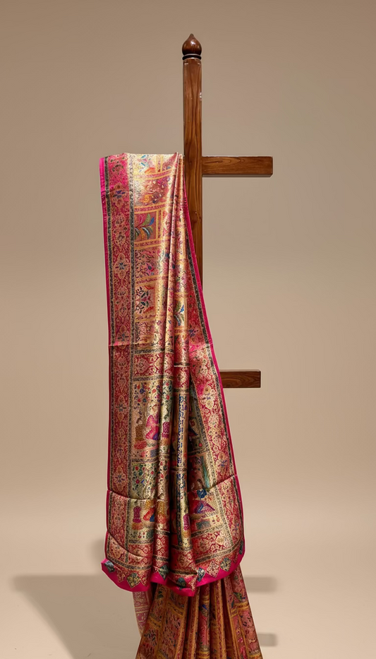 RANI COLOUR PICHWAI ZARI WOVEN PLANT-BASED SILK SAREE