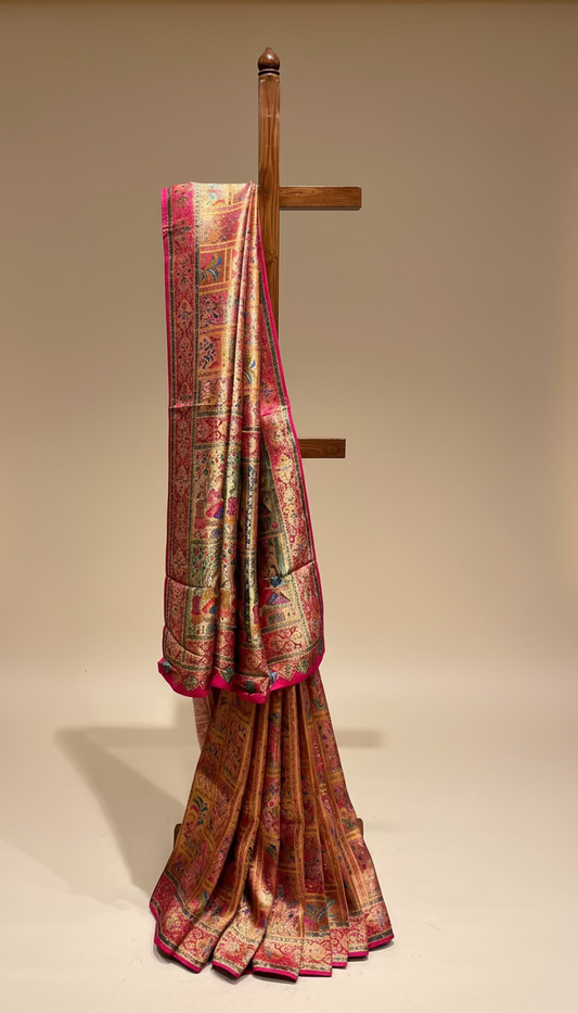 RANI COLOUR PICHWAI ZARI WOVEN PLANT-BASED SILK SAREE