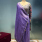 PURPLE COLOUR GEORGETTE TISSUE SAREE WITH READYMADE BLOUSE  EMBROIDERED WITH  BEADS & SEQUINS WORK