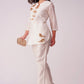 ( DELIVERY IN 25-30 DAYS ) WHITE COLOUR CHANDERI SILK CO-ORDS SET EMBELLISHED WITH ZARDOZI EMBROIDERY BY SIDDHAIKA