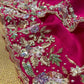 RANI COLOUR SATIN SILK EMBROIDERED SAREE EMBELLISHED WITH CUTDANA, SEQUINS & BEAD WORK