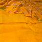 MUSTARD COLOUR PRINTED CHIFFON SAREE (30gm) ( DELIVERY IN 15-20 DAYS ) - Kothari Sons