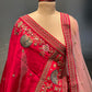 ( DELIVERY IN 25 DAYS ) RED COLOUR RAW SILK BRIDAL LEHENGA WITH NET & ORGANZA DUPATTA EMBELLISHED WITH RESHAM, ZARI & SEQUINS WORK