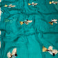 TURQUOISE COLOUR CHIFFON HAND EMBROIDERED SAREE EMBELLISHED WITH SEQUINS & AARI WORK