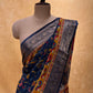 BLUE COLOUR KALAMKARI PRINT DOLA SILK SAREE