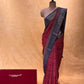 MAGENTA COLOUR DOLA SILK PRINTED SAREE WITH ZARI BORDER