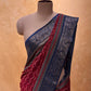 MAGENTA COLOUR DOLA SILK PRINTED SAREE WITH ZARI BORDER