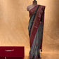 GREY COLOUR PRINTED DOLA SILK SAREE WITH ZARI BORDER