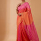 SHADED MUL CHANDERI ZARI STRIPED SAREE WITH BANARASI BLOUSE BY SIDDHAIKA - Kothari Sons