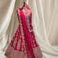 Magenta Colour  Silk lehenga with net dupatta embellished with beads , pips and zari Embroidered Bridal Lehenga