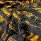 BLACK COLOUR CHANDERI SILK ZARI STRIPES PARSI EMBROIDERED BORDER & UNSTITCHED BLOUSE BY SIDDHAIKA - Kothari Sons