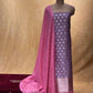 LAVENDER COLOUR PURE BANARASI SILK UNSTITCHED SUIT WITH CONTRAST DUPATTA EMBELLISHED WITH ZARI WEAVES