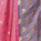 LAVENDER COLOUR PURE BANARASI SILK UNSTITCHED SUIT WITH CONTRAST DUPATTA EMBELLISHED WITH ZARI WEAVES