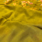 OLIVE COLOUR CHIFFON PRINTED SAREE WITH UNSTITCHED CHINON BLOUSE - Kothari Sons