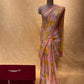 PINK COLOUR PRINTED SILK SAREE