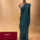 TURQUOISE COLOUR SILK PRINTED SAREE