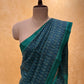 TURQUOISE COLOUR SILK PRINTED SAREE