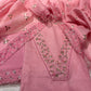 BLUSH PINK KOTA DORIYA UNSTITCHED SUIT WITH RESHAM EMBROIDERY