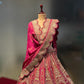 BURGUNDY COLOUR SILK  BRIDAL LEHENGA EMBELLISHED WITH ZARDOZI EMBROIDERY