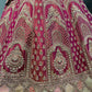 BURGUNDY COLOUR SILK  BRIDAL LEHENGA EMBELLISHED WITH ZARDOZI EMBROIDERY