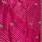 HOT PINK LEHERIYA SILK SAREE WITH CUTDANA EMBELLISHMENTS