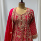 HOT PINK COLOR CHINON SHARARA SUIT EMBELLISHED WITH GOTTA PATTI & RESHAM EMBROIDERY