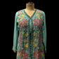 SEA GREEN COLOUR INDOWESTERN OUTFIT PALAZZO WITH CROP TOP & JACKET EMBELLISHED WITH CUTDANA, BEADS & SEQUINS WORK