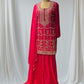 RED COLOUR CHINON SHARAR SUIT WITH BEADS & KARDHANA EMBROIDERY