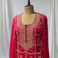 RED COLOUR CHINON SHARAR SUIT WITH BEADS & KARDHANA EMBROIDERY