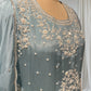 BLUE COLOUR CHINON SHARARA SUIT