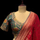 HOT PINK COLOUR DOLA SILK READYMADE SAREE EMBELLISHED WITH SEQUINS & ZARDOZI WORK ( UNSTITCHED BLOUSE INCLUDE )