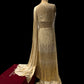 BEIGE COLOUR CHINON TWO IN ONE READYMADE SAREE EMBELLISHED WITH SEQUINS WORK