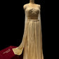 BEIGE COLOUR CHINON TWO IN ONE READYMADE SAREE EMBELLISHED WITH SEQUINS WORK