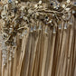 IVORY COLOUR GEORGETTE SKIRT WITH READYMADE CROP-TOP & NET DUPATTA EMBELLISHED WITH KARDHANA BEADS & SEQUINS WORK