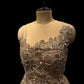 PEACH COLOUR TISSUE GOWN EMBELLISHED WITH KARDHANA & SEQUINS WORK