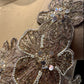 PEACH COLOUR TISSUE GOWN EMBELLISHED WITH KARDHANA & SEQUINS WORK