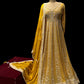 YELLOW COLOUR CHINON ANARKALI SUIT EMBELLISHED WITH RESHAM, SEQUINS & CUTDANA WORK