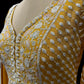 YELLOW COLOUR CHINON ANARKALI SUIT EMBELLISHED WITH RESHAM, SEQUINS & CUTDANA WORK
