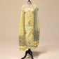 BUTTER YELLOW COTTON JAMDANI UNSTITCHED SUIT SET WITH DUPATTA (NO BOTTOMS)