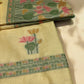 BUTTER YELLOW COTTON JAMDANI UNSTITCHED SUIT SET WITH DUPATTA (NO BOTTOMS)