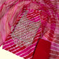 RANI RED LEHERIYA MIRROR WORK UNSTITCHED SUIT WITH ORGANZA LEHERIYA DUPATTA & PURE CREPE BOTTOM (DELIVERY IN 30 DAYS)