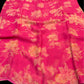 RASPBERRY SORBET COLOUR PRINTED CHIFFON SAREE WITH CREPE BLOUSE